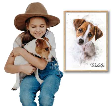 Cuadro retrato recuerdo de mascotas: cómo transformar una foto en un homenaje eterno