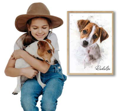 Cuadro retrato recuerdo de mascotas: cómo transformar una foto en un homenaje eterno