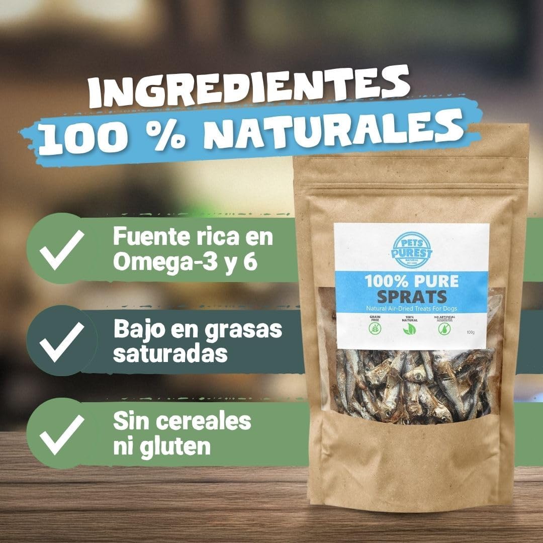 Pets Purest 100% Air-Dried Fish Snacks for Dogs - Single Ingredient - Grain, Gluten and Lactose Free - Healthy Puppy Dogs Snacks (100 g)