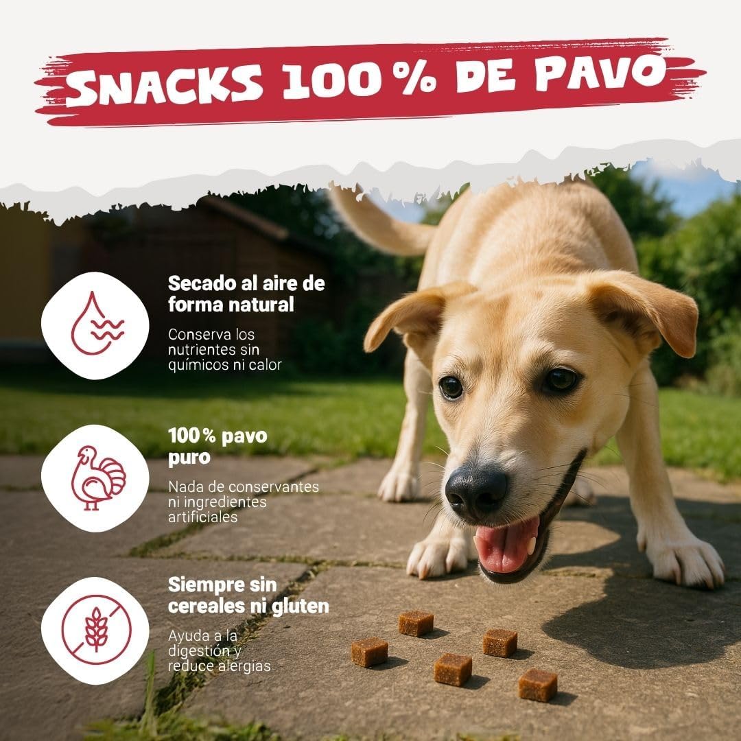 Pets Purest Golosinas Naturales para Perros con 100% Pavo - Sabrosos Bocaditos de Entrenamiento Hipoalergénicos, Sin Cereales, Bajos en Grasa y Altos en Proteína para Perros, Cachorros y Mayores