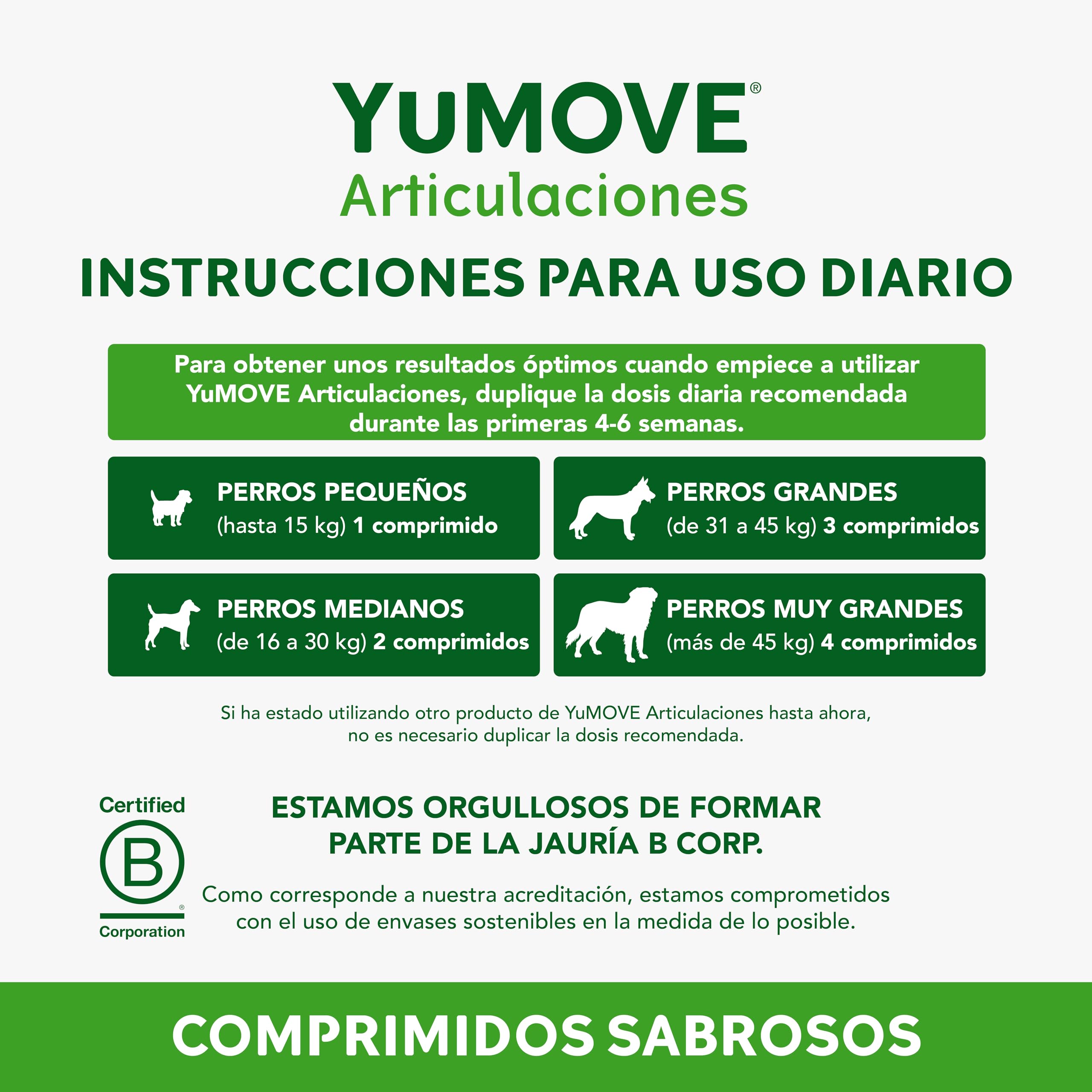 YuMOVE Condroprotector Perros Adultos 5-8 Años 60 Tabletas - 150mg Cada Pastilla Patente Pendiente Mejillón Labio Verde ActivEase, Glucosamina, Condroitina - Movilidad Articulaciones Todas Las Razas