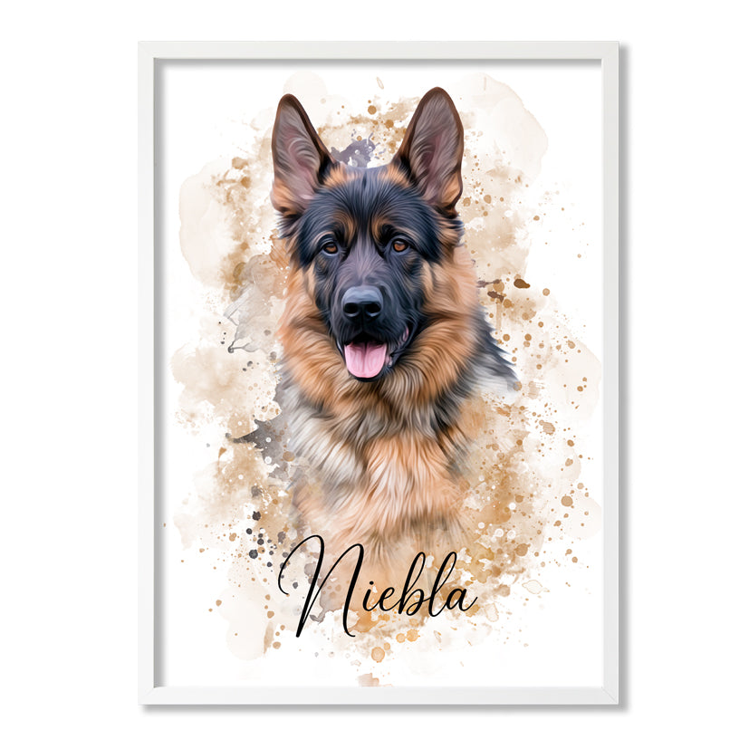 Retrato mascotas en acuarela