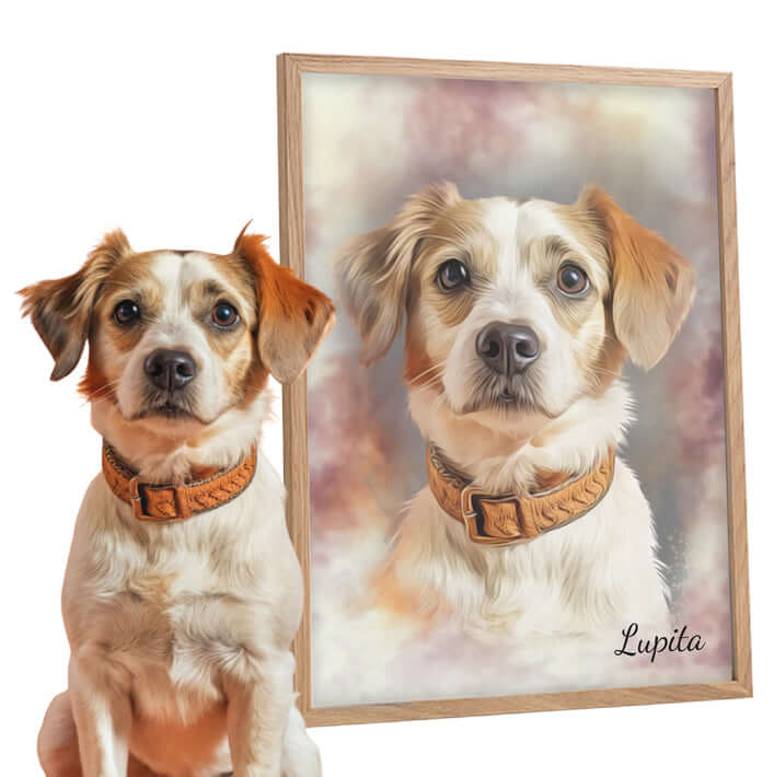 Cuadro de mascota personalizado en acuarela