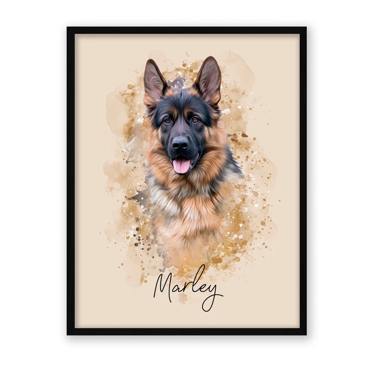 Retrato mascotas en acuarela