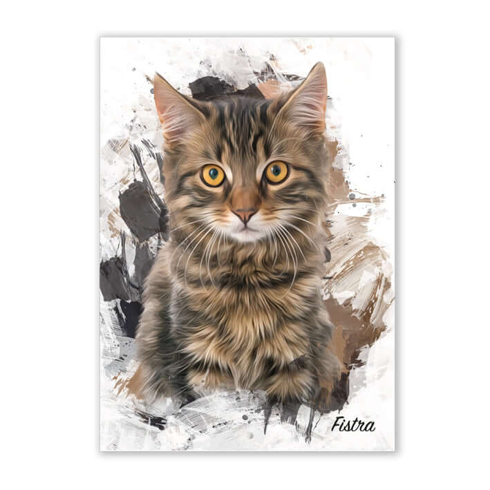 Dibujo Personalizado de Mascota en Acuarela Abstracta en lámina