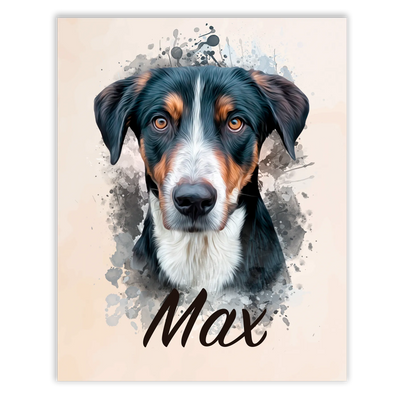 Retrato de mascota en acuarela
