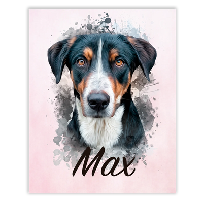 Retrato de mascota en acuarela