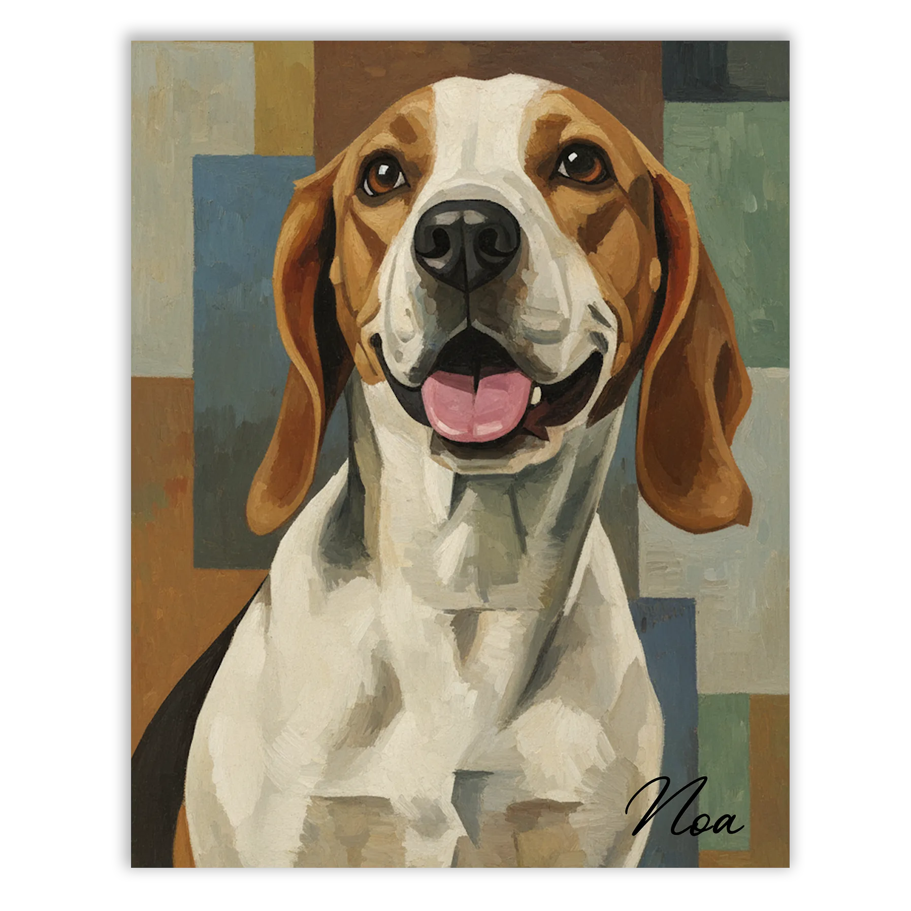 Retrato de mascota estilo cubista
