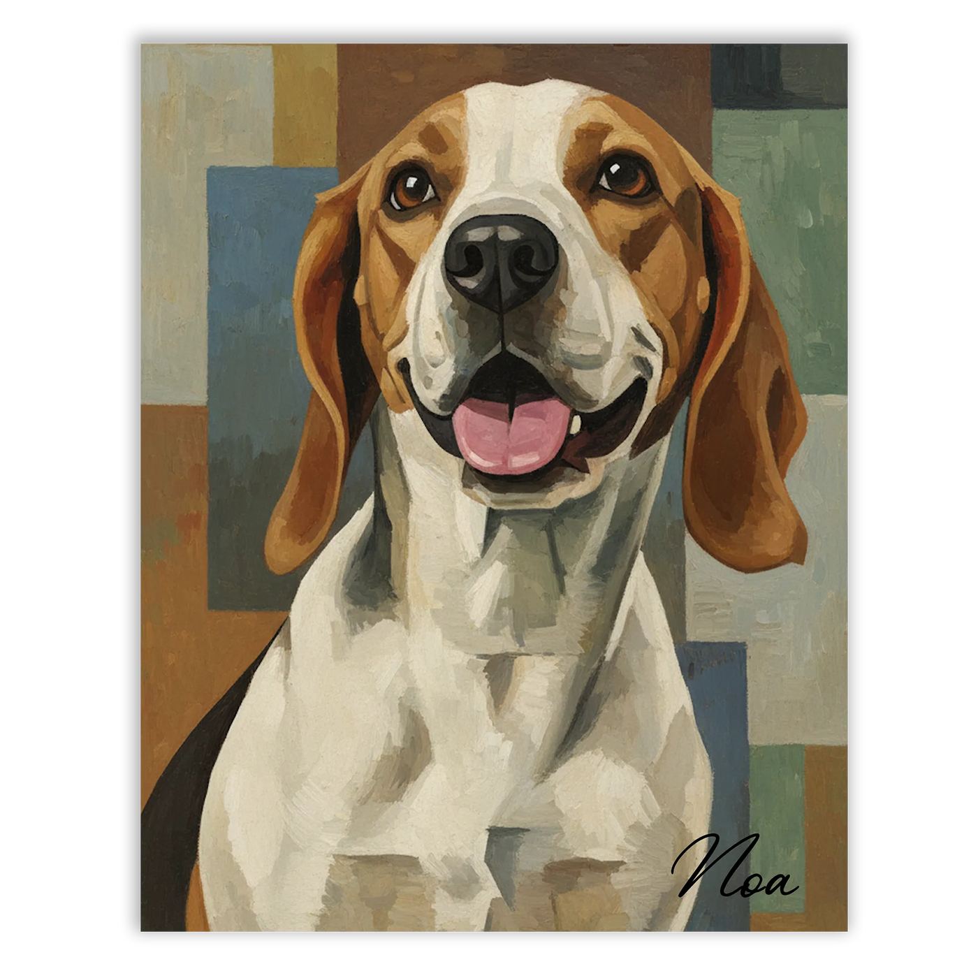 Retrato de mascota estilo cubista