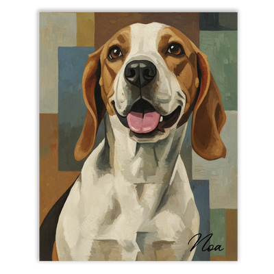 Retrato de mascota estilo cubista