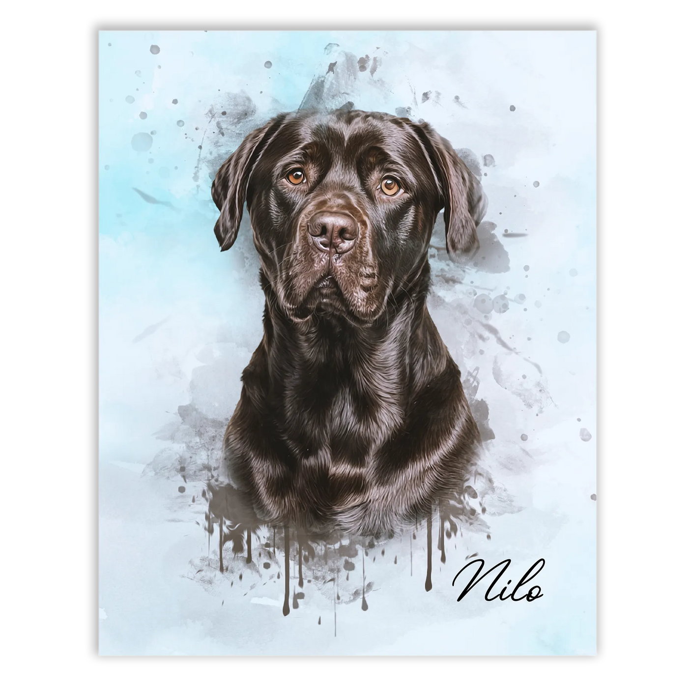 Retrato de mascotas en acuarela