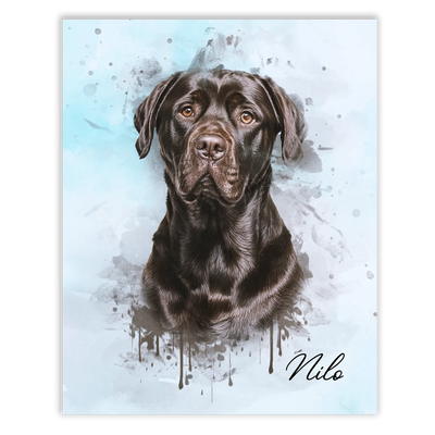 Retrato de mascotas en acuarela