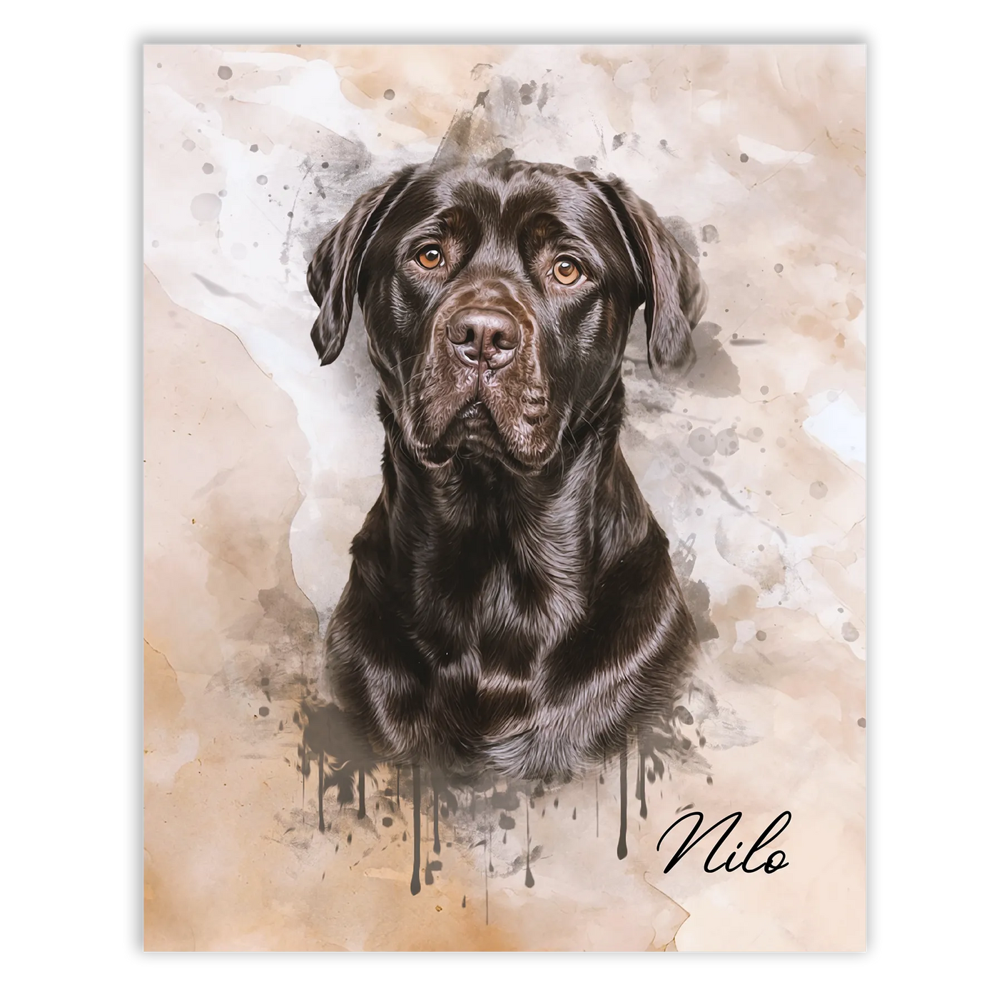 Retrato de mascotas en acuarela