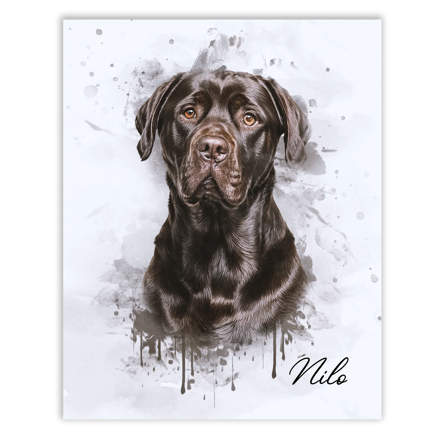 Retrato de mascotas en acuarela