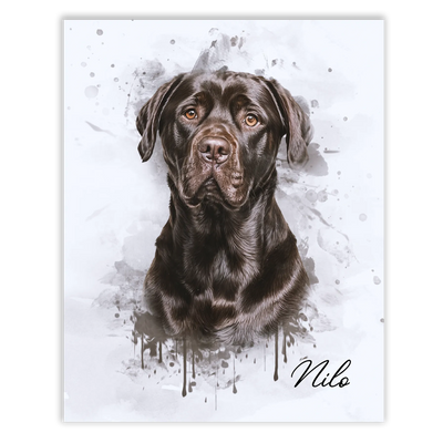 Retrato de mascotas en acuarela