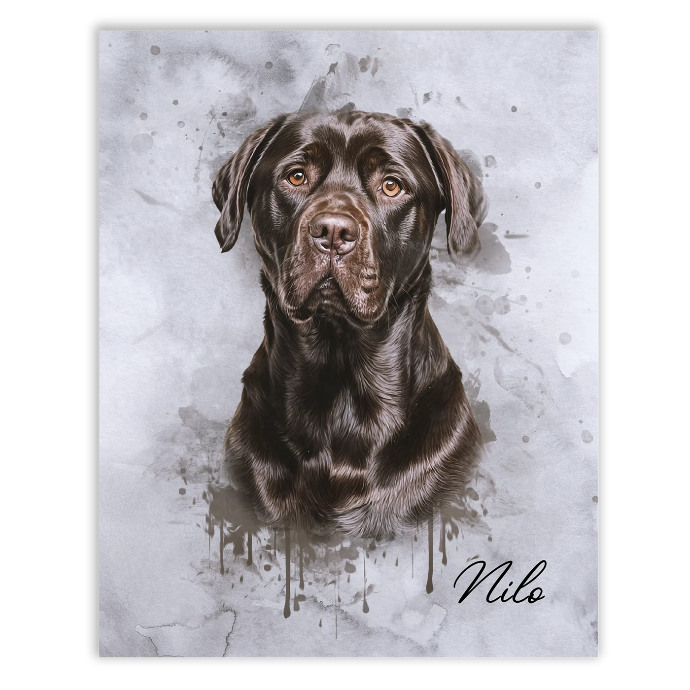 Retrato de mascotas en acuarela