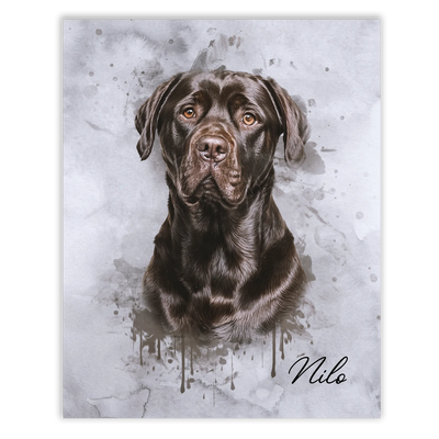 Retrato de mascotas en acuarela