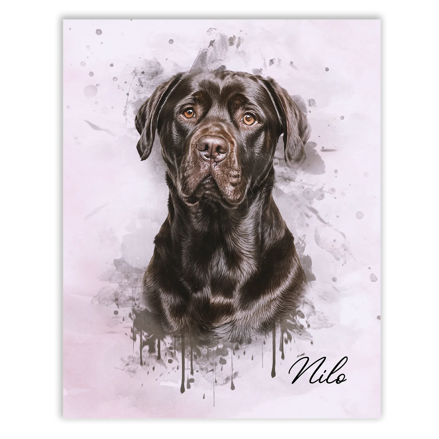 Retrato de mascotas en acuarela