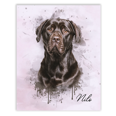 Retrato de mascotas en acuarela