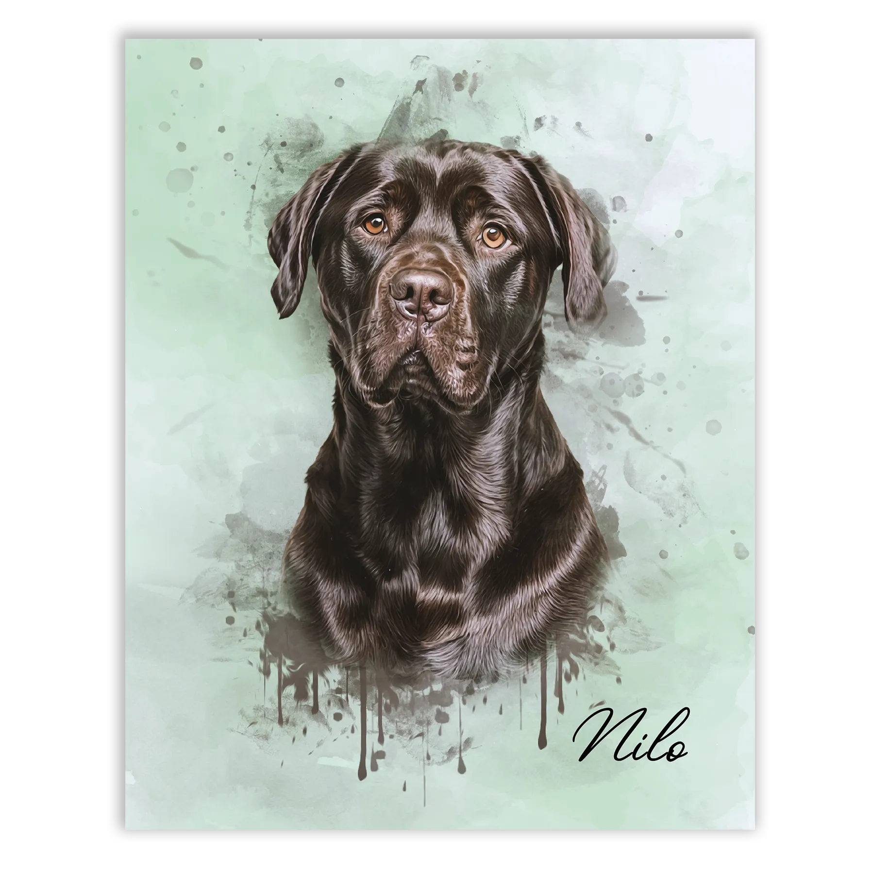 Retrato de mascotas en acuarela