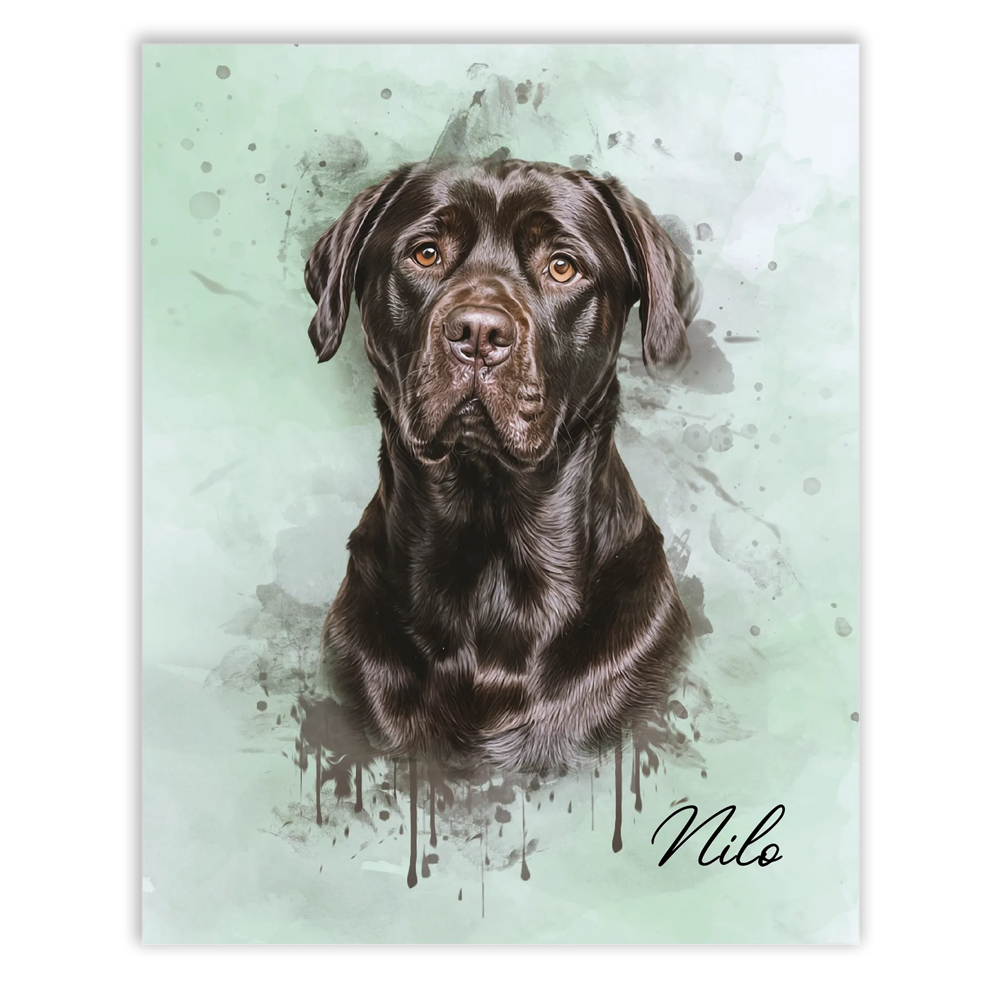 Retrato de mascotas en acuarela