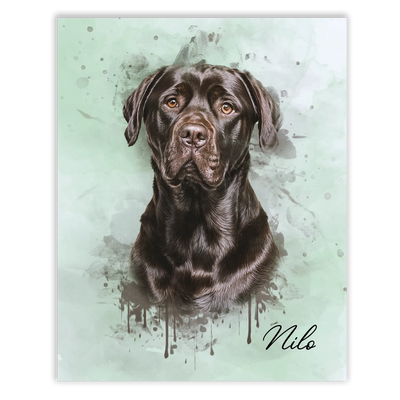 Retrato de mascotas en acuarela