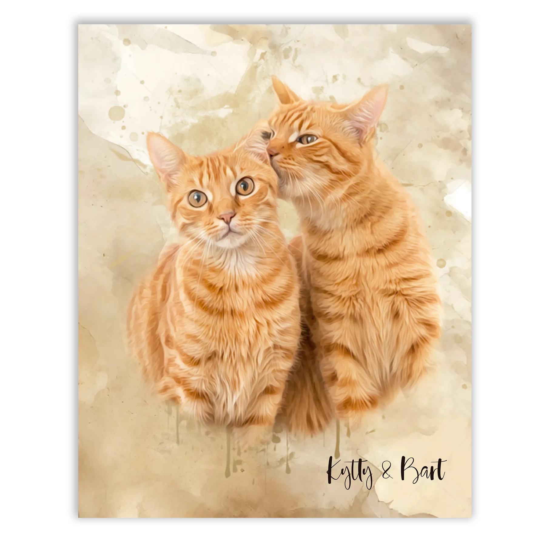 Retrato personalizado gato acuarela