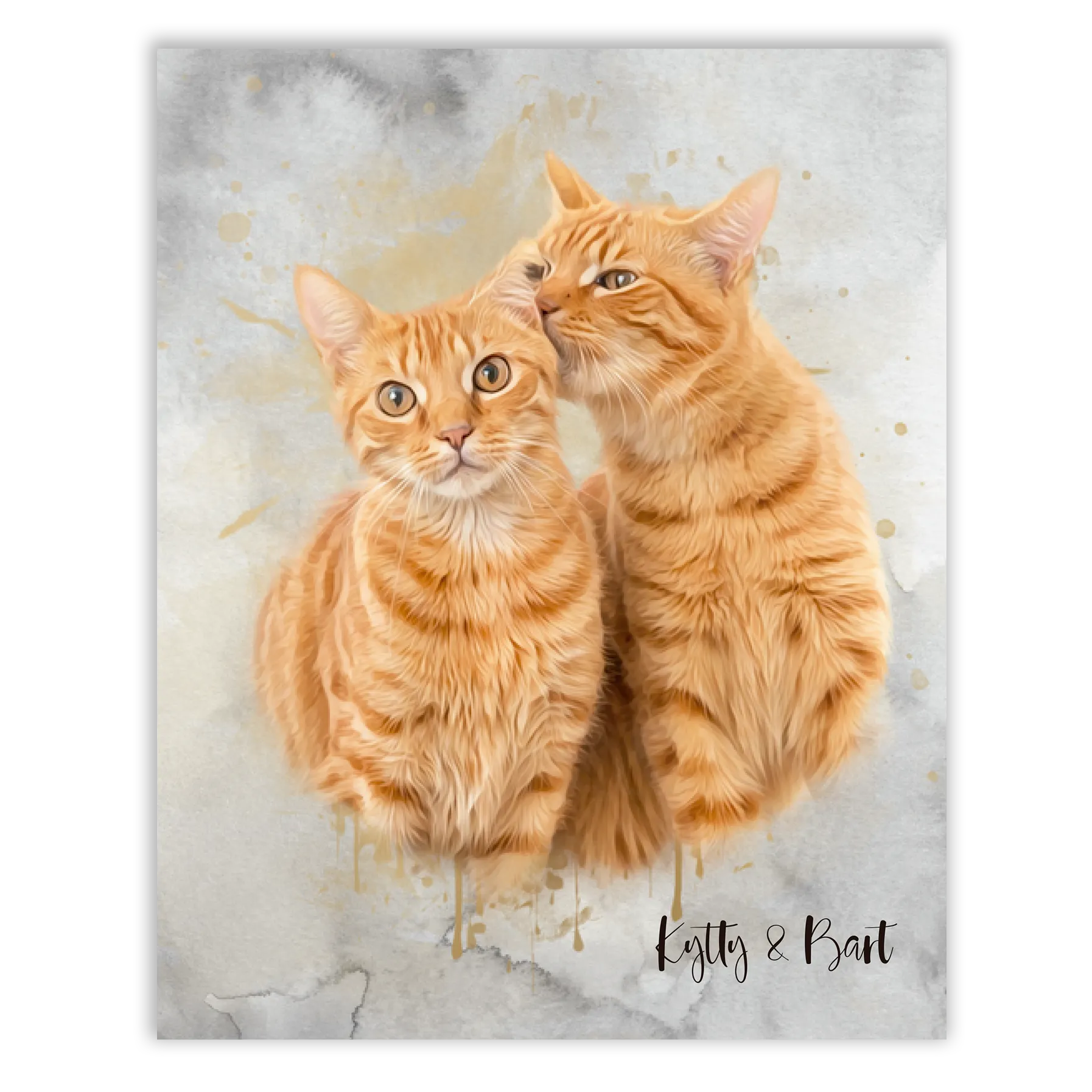 Retrato personalizado gato acuarela