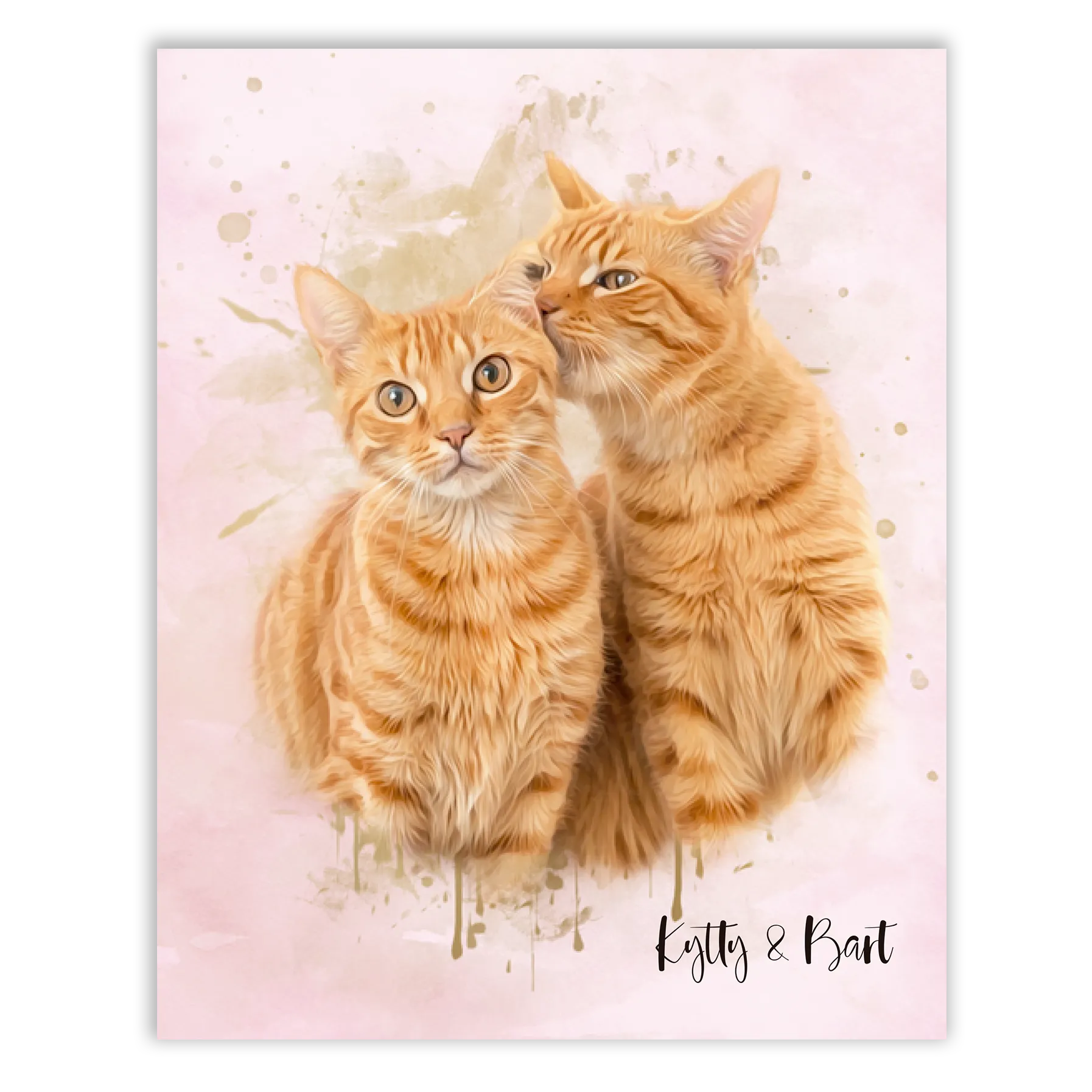 Retrato personalizado gato acuarela