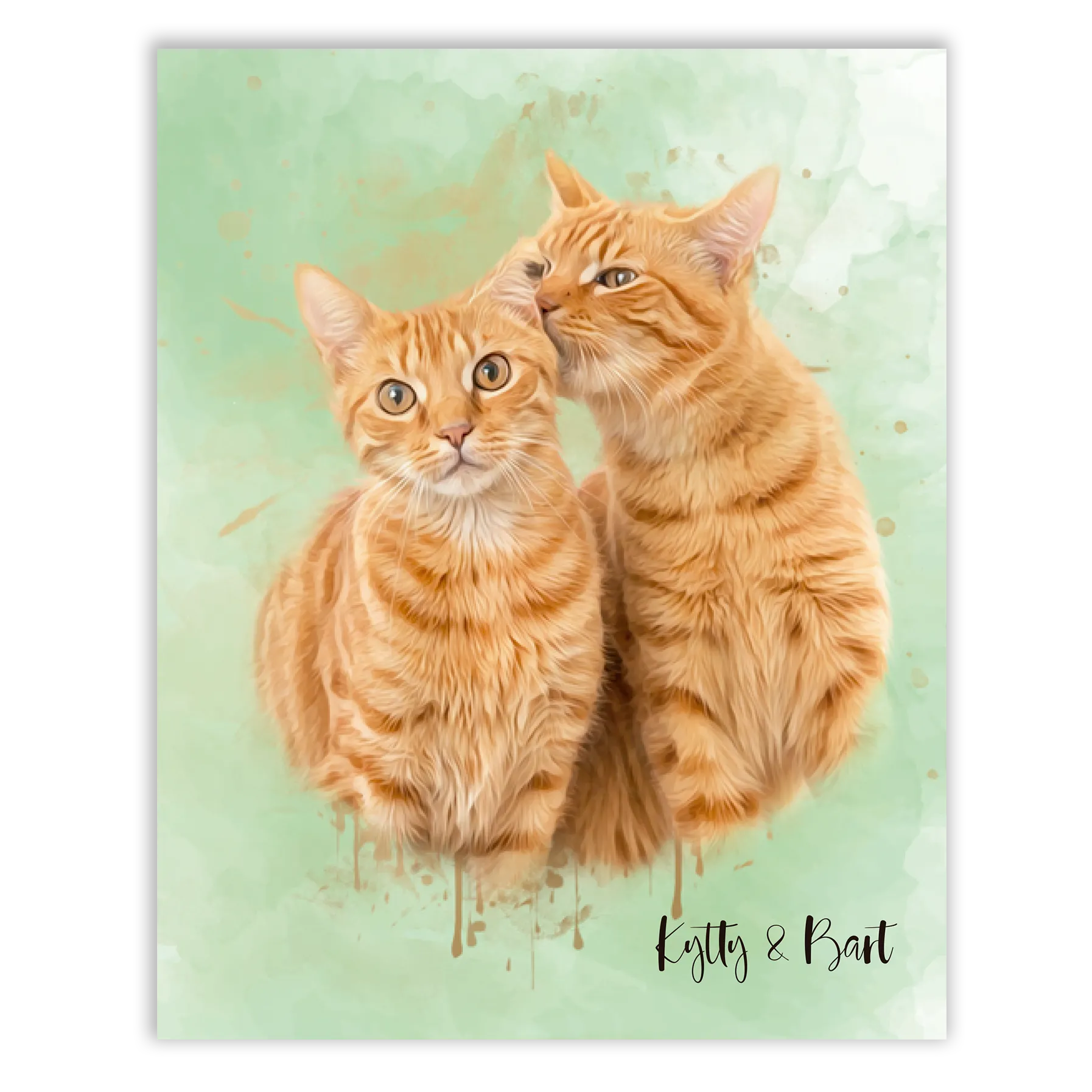 Retrato personalizado gato acuarela