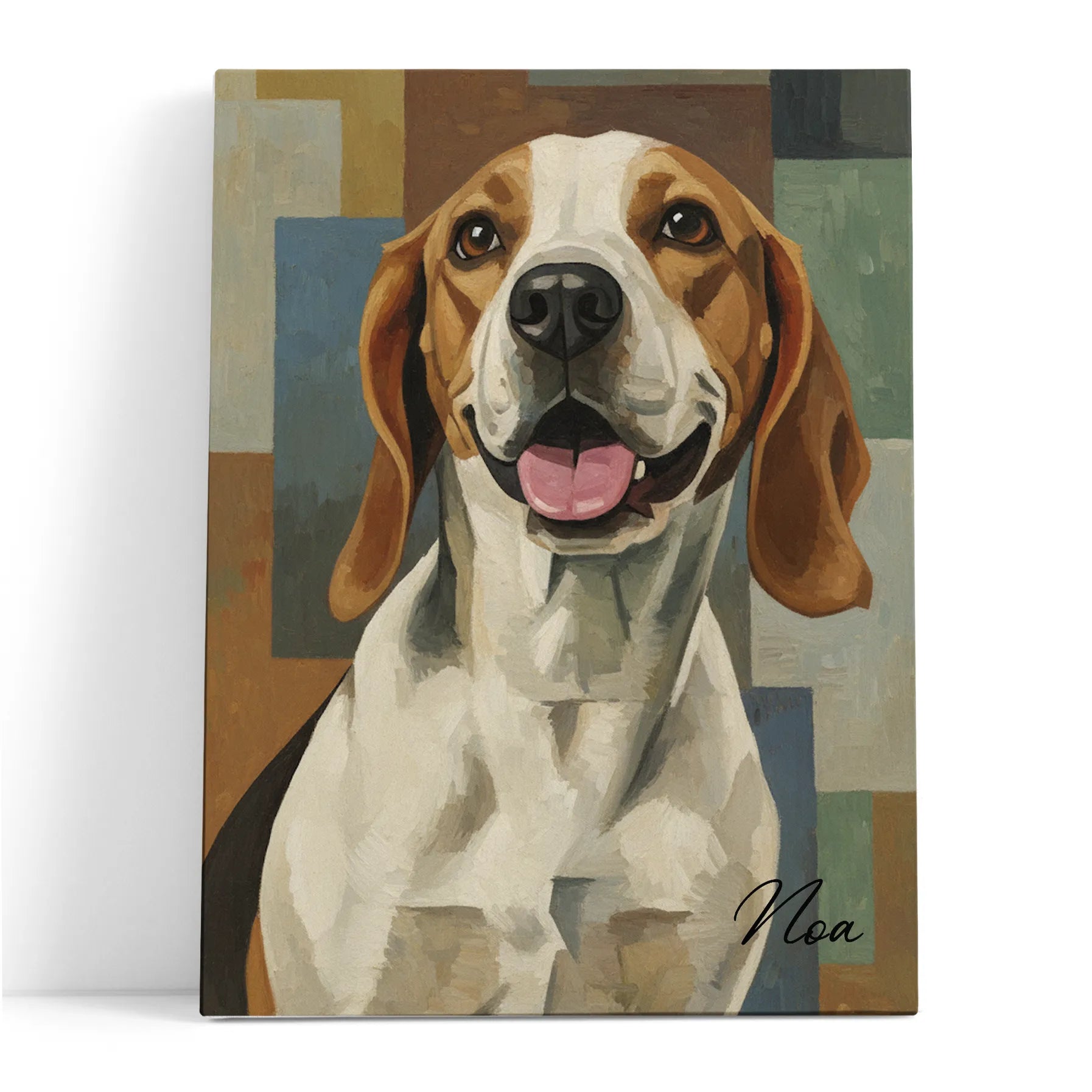 Retrato de mascota estilo cubista