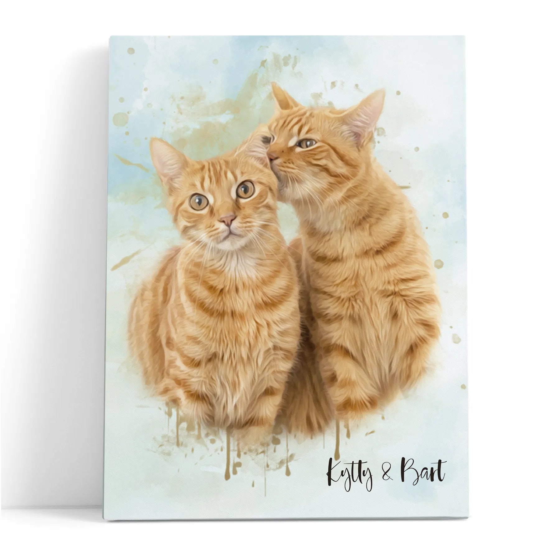 Retrato personalizado gato acuarela