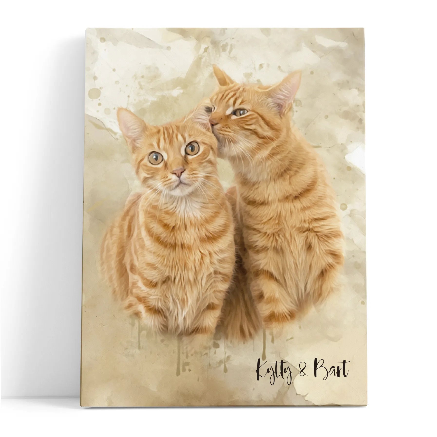 Retrato personalizado gato acuarela