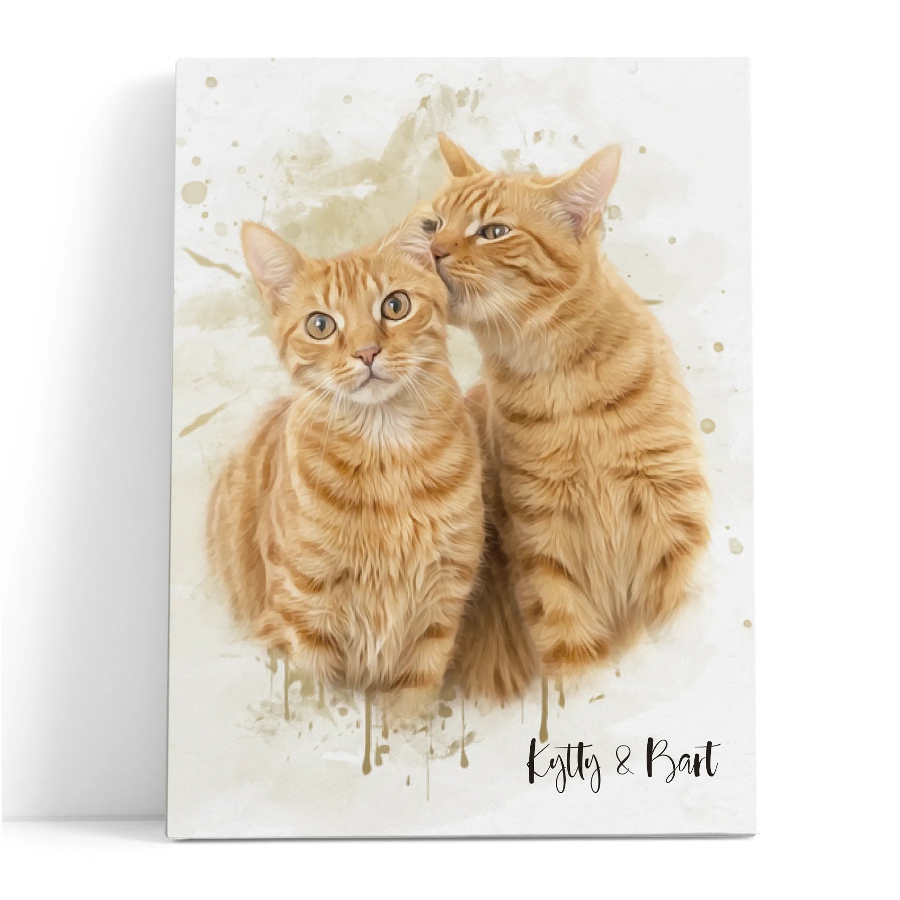 Retrato personalizado gato acuarela