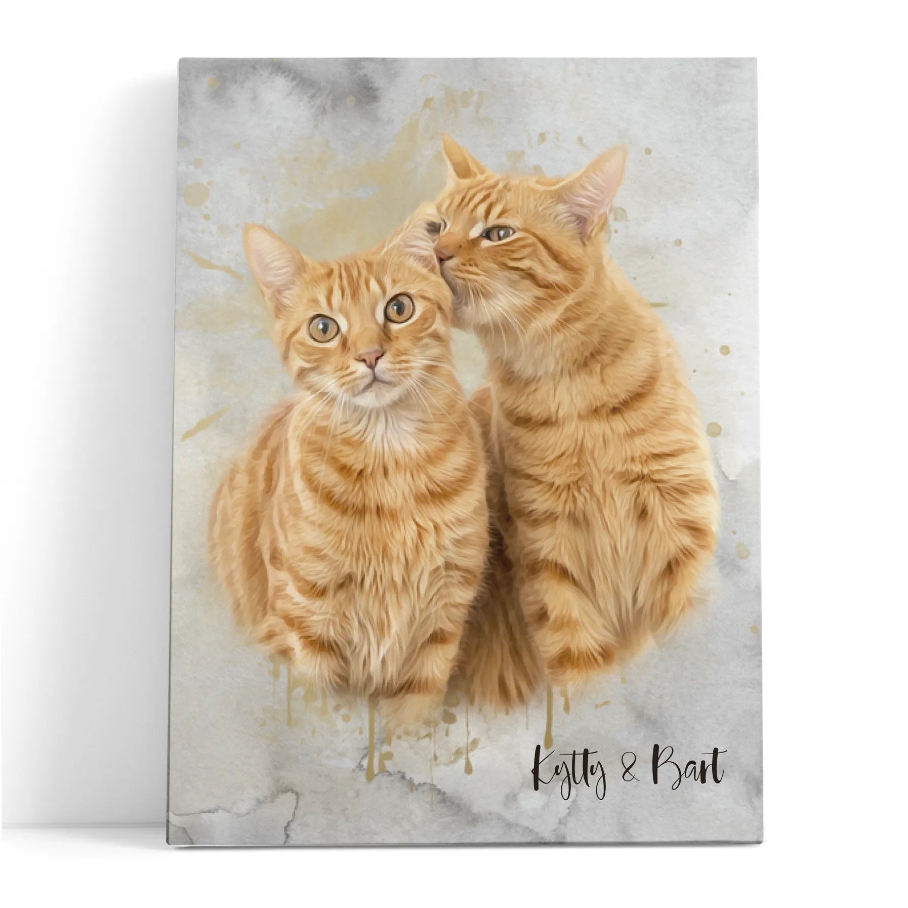 Retrato personalizado gato acuarela