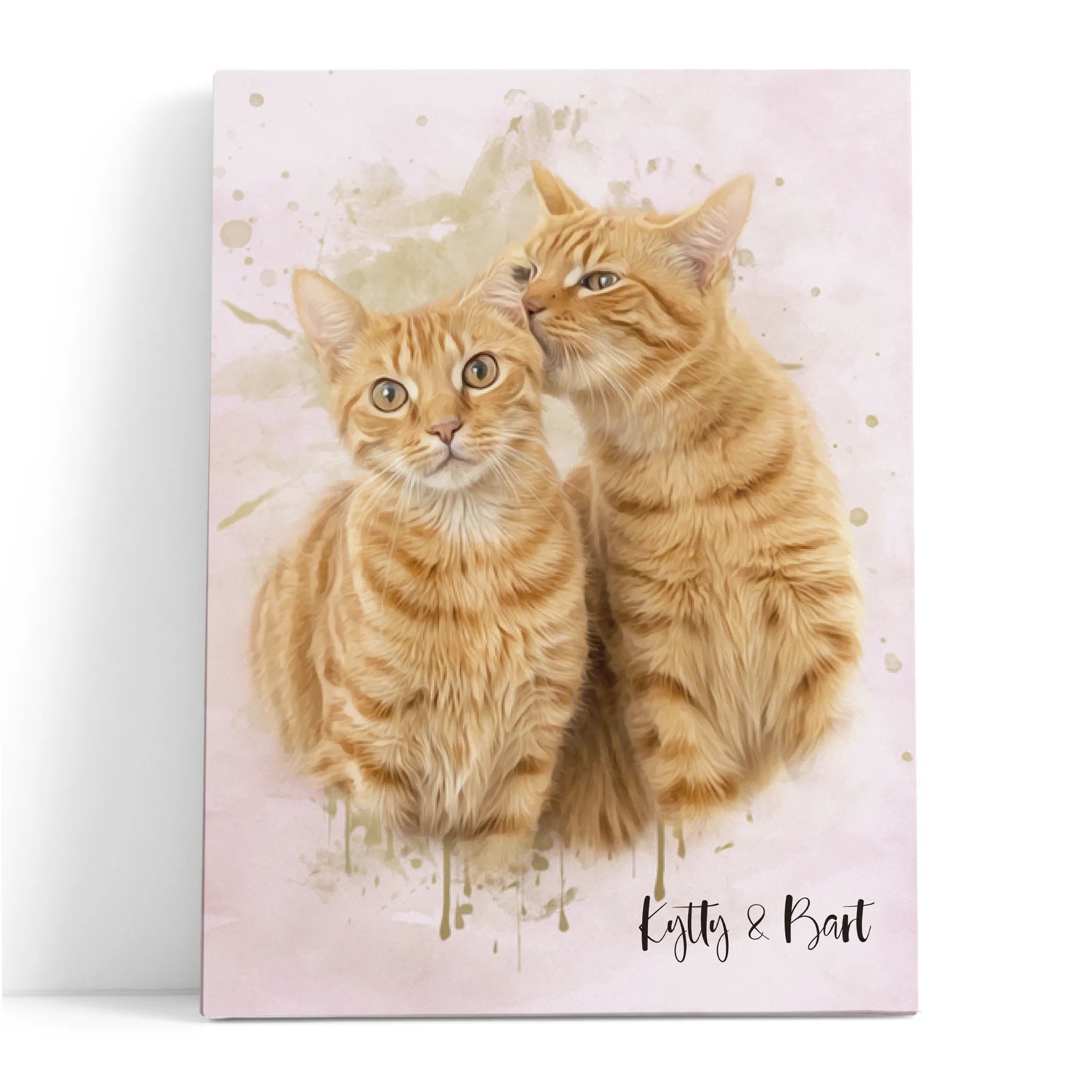 Retrato personalizado gato acuarela