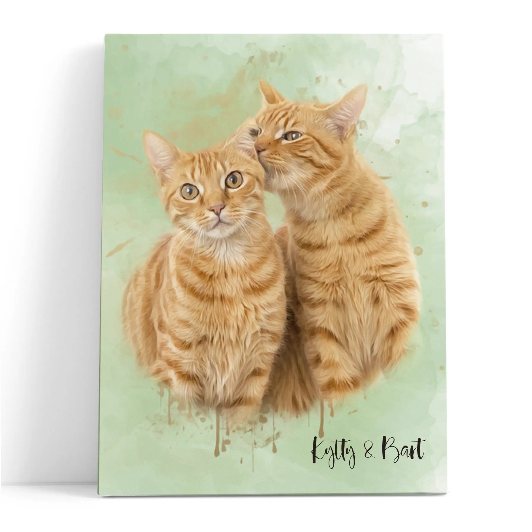 Retrato personalizado gato acuarela