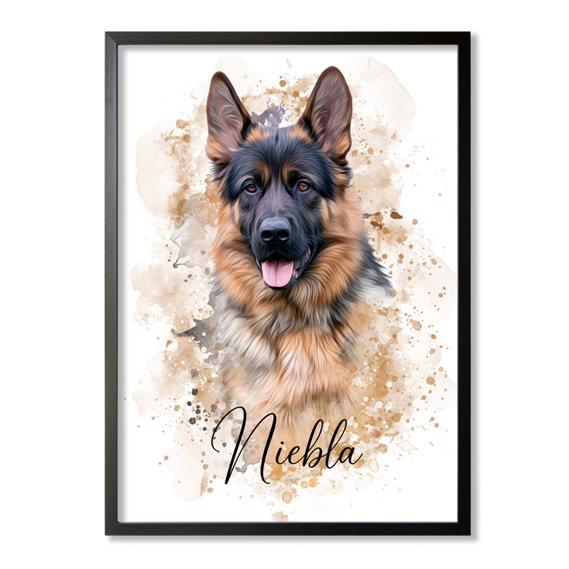 Retrato mascotas en acuarela