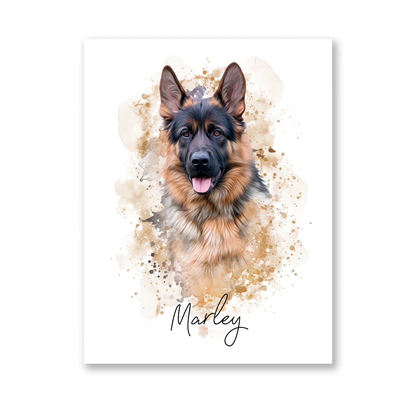 Retrato mascotas en acuarela