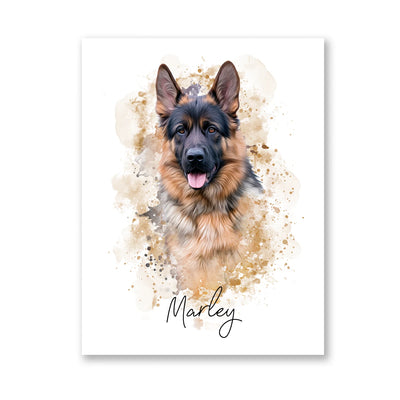 Retrato mascotas en acuarela
