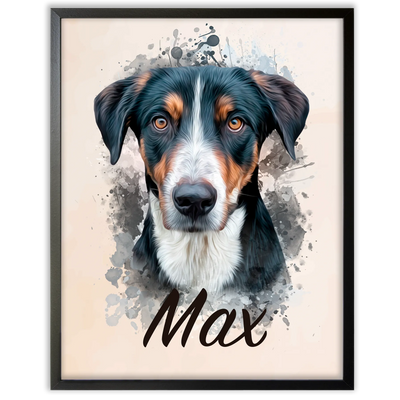 Retrato de mascota en acuarela