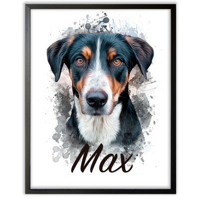 Retrato de mascota en acuarela