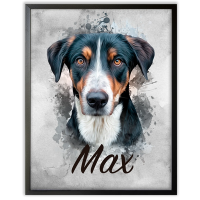 Retrato de mascota en acuarela