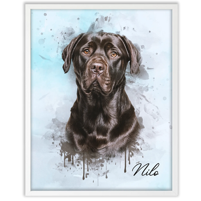 Retrato de mascotas en acuarela