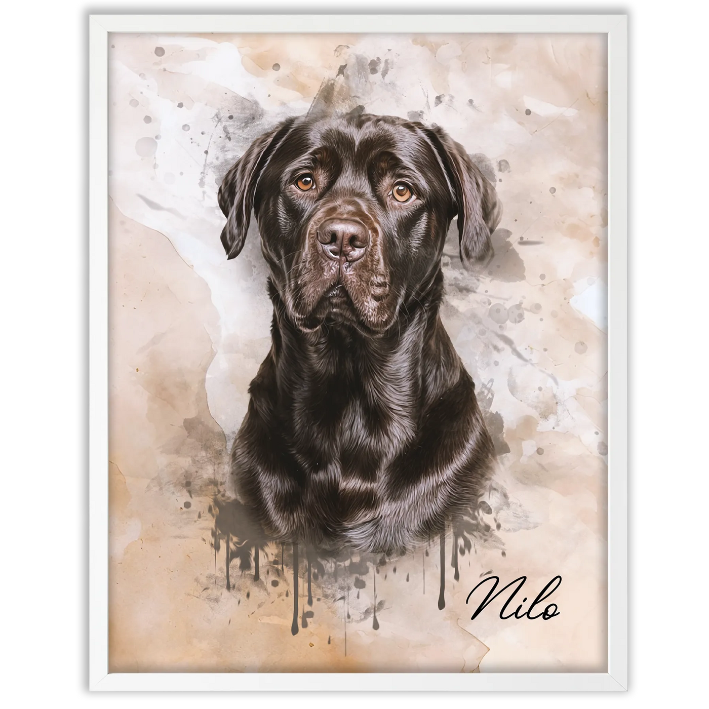 Retrato de mascotas en acuarela