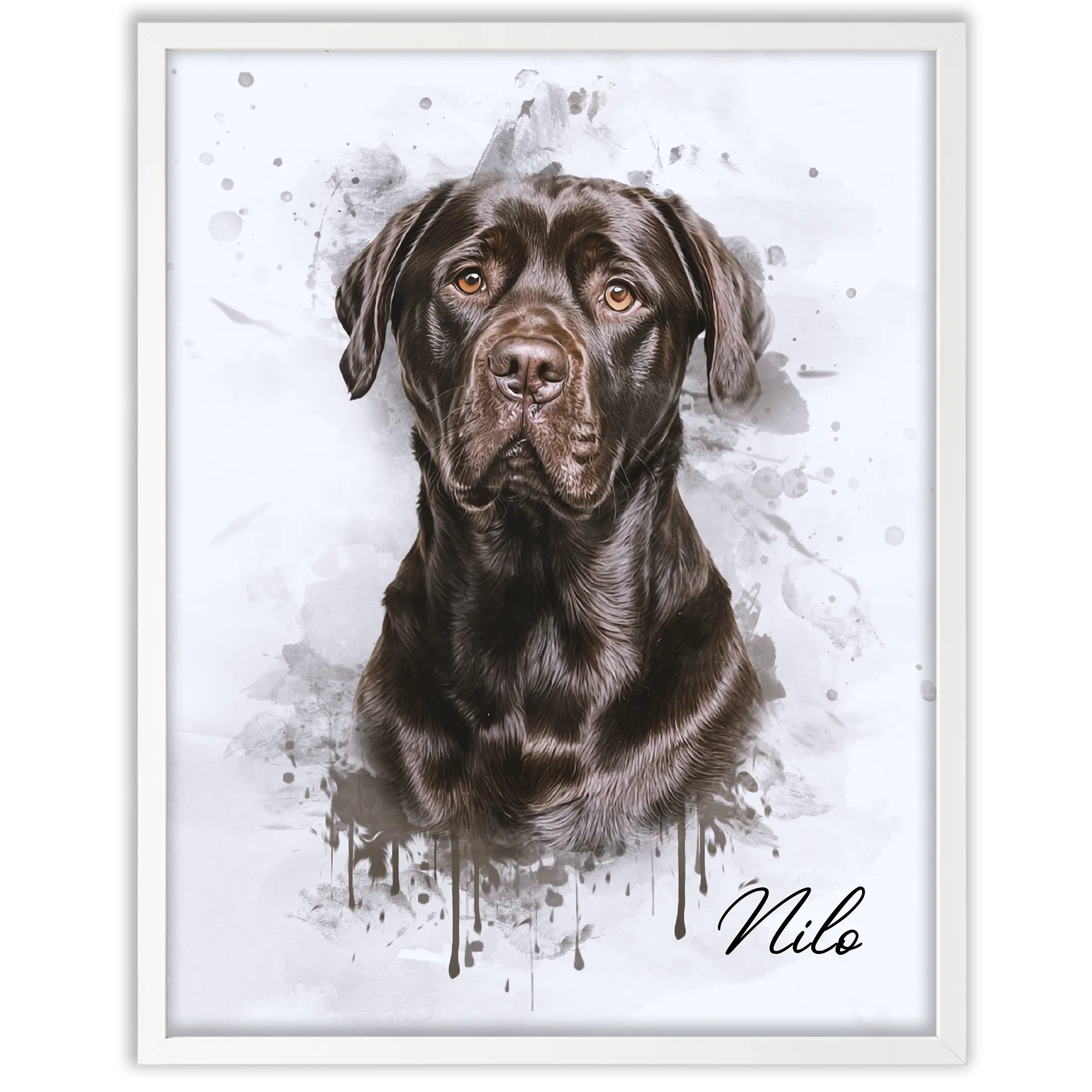 Retrato de mascotas en acuarela