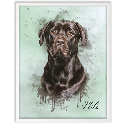 Retrato de mascotas en acuarela