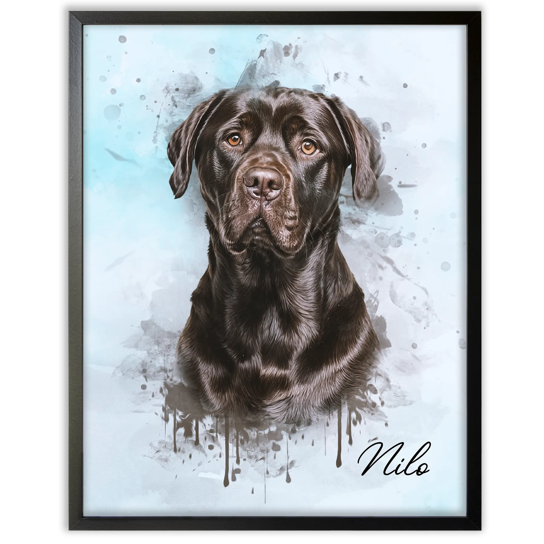 Retrato de mascotas en acuarela
