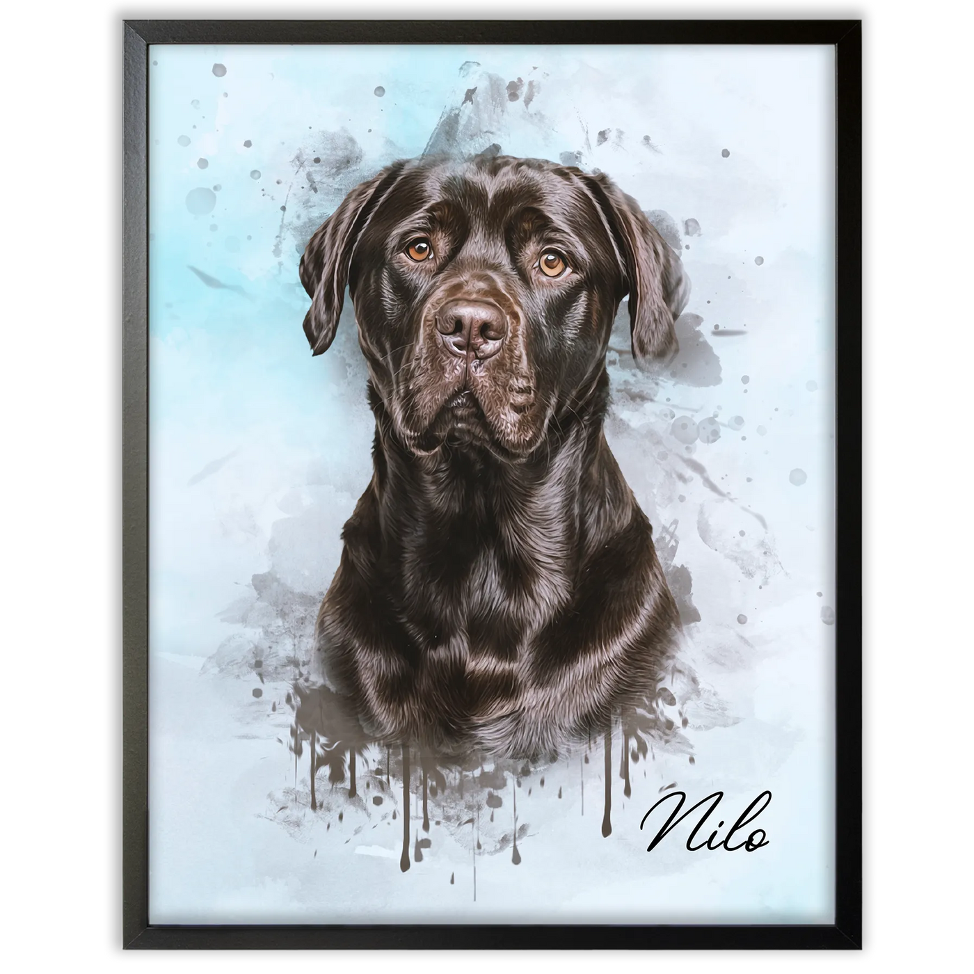 Retrato de mascotas en acuarela