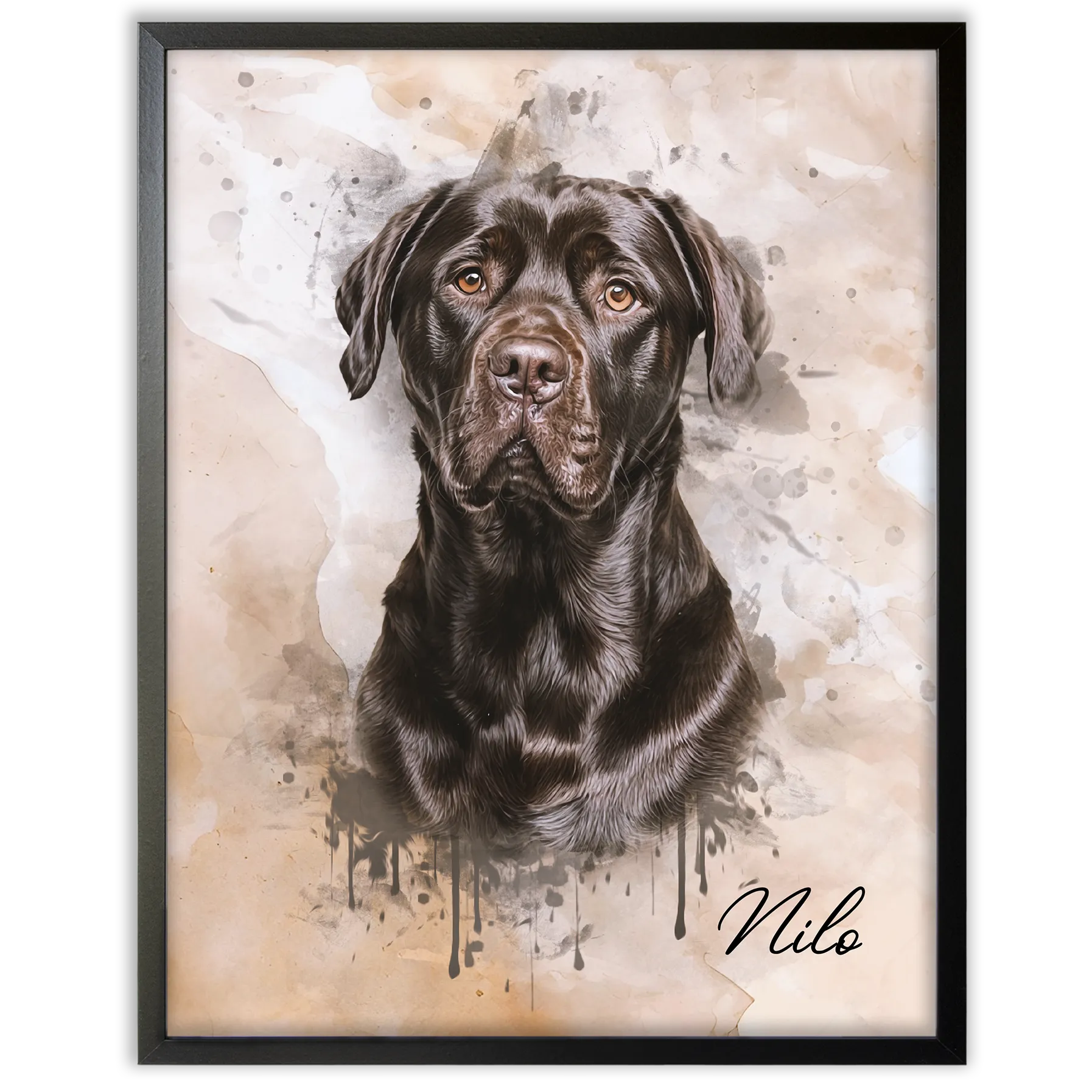Retrato de mascotas en acuarela